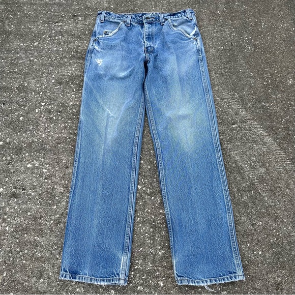 Vintage Wild Ass Men Carpenter Jeans Straight Blue Leg Pockets Log Workmen Retro - Picture 4 of 14